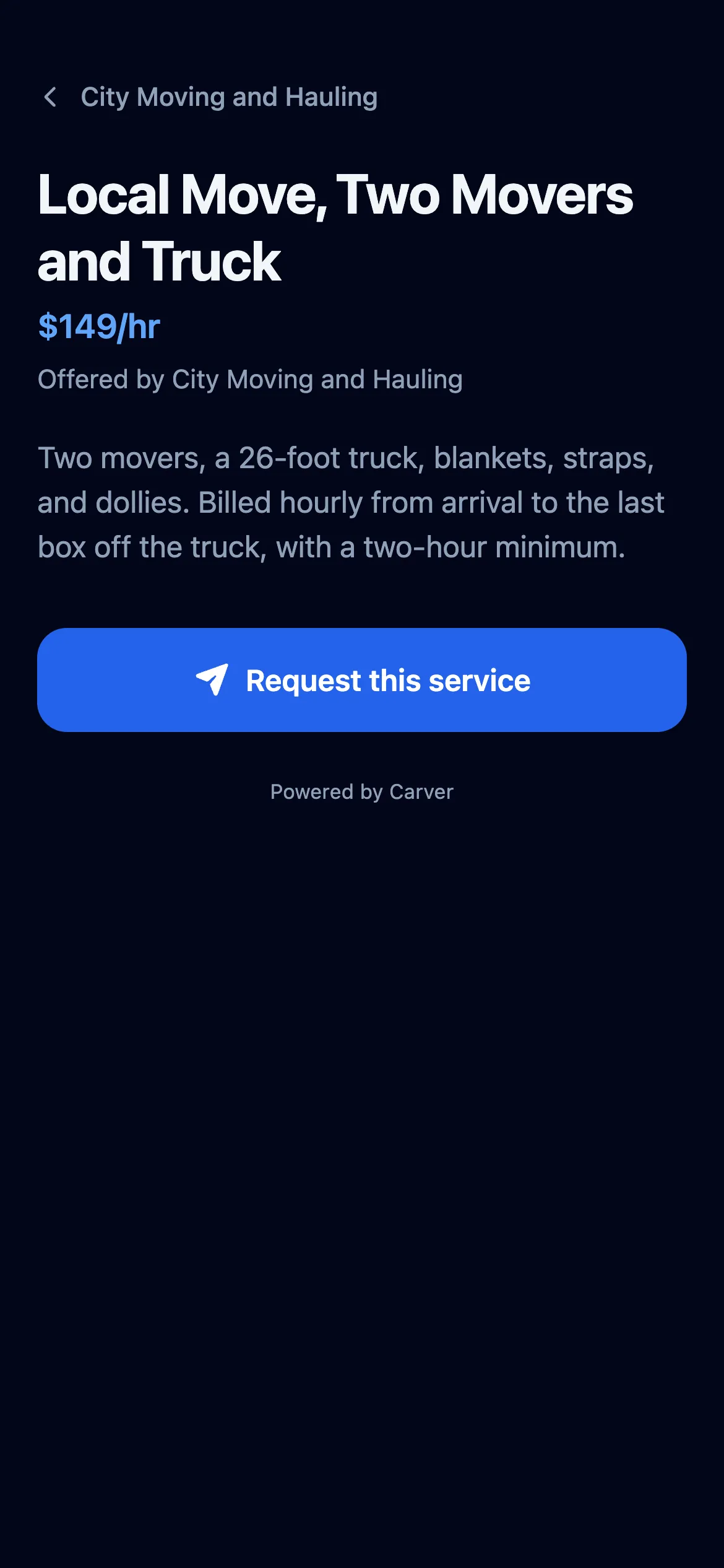 A single moving service