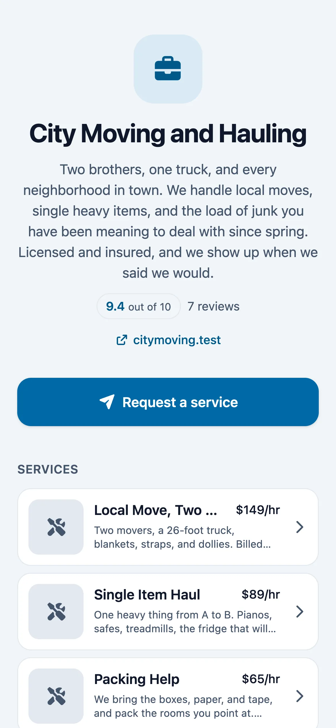 City Moving and Hauling