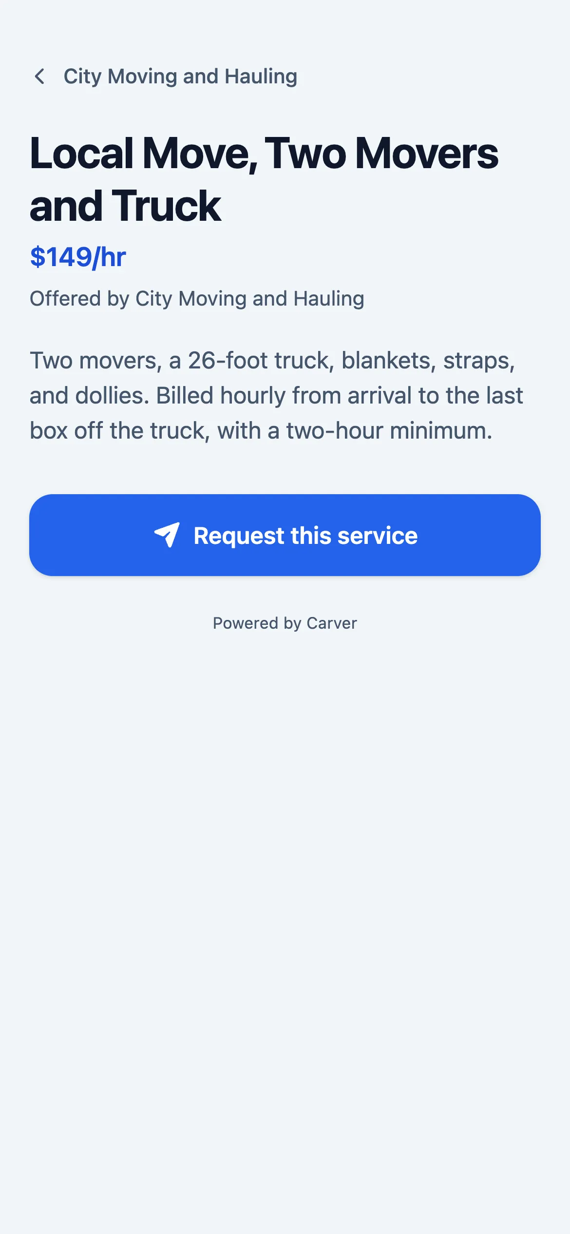 A single moving service