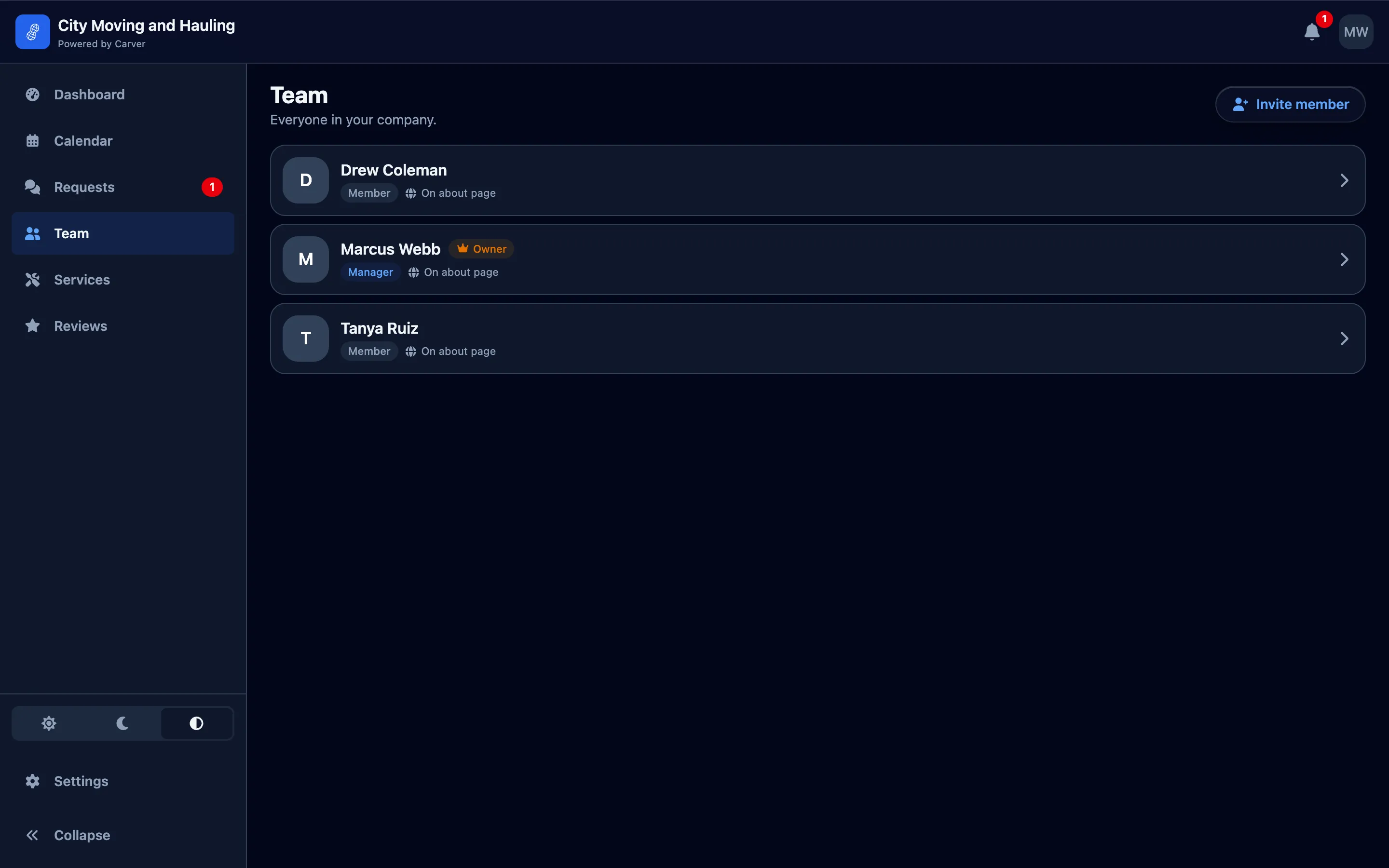 The team